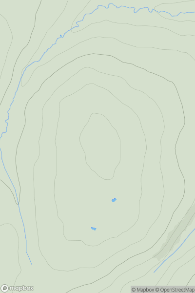 Thumbnail image for Meall Odhar Mor [Loch Ericht to Glen Tromie & Glen Garry] [NN723840] showing contour plot for surrounding peak